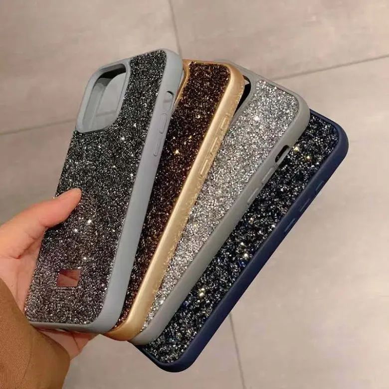 Premium Luxury Branded Rhinestone Diamond Glitter Silicone Case for iPhone