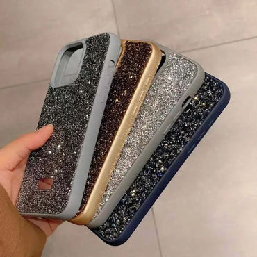 Premium Luxury Branded Rhinestone Diamond Glitter Silicone Case for iPhone