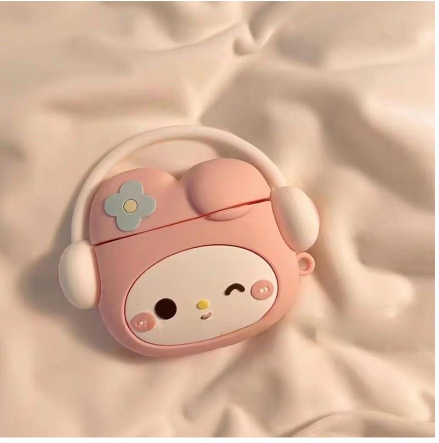 Headphone Design Silicone Cute Case Cover for Apple Airpods Pro 2 / 2nd Generation Pouch, Cases with Keychain Shockproof Protective Anti-Lost Keyring