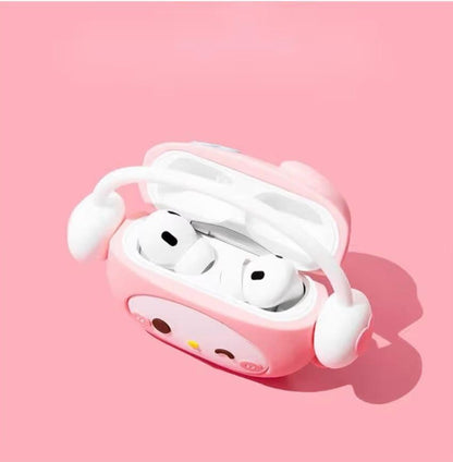 Headphone Design Silicone Cute Case Cover for Apple Airpods Pro 2 / 2nd Generation Pouch, Cases with Keychain Shockproof Protective Anti-Lost Keyring