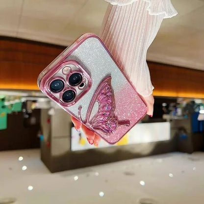 Luxury Glitter Cute Butterfly Plating Design Aesthetic iPhones cases