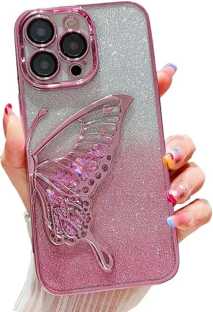 Luxury Glitter Cute Butterfly Plating Design Aesthetic iPhones cases