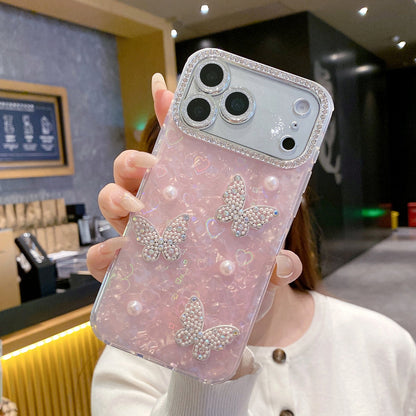 Dreamy Kitty Bow Series Case - Premium Jeweled Mirror Design with Diamond Camera Guard