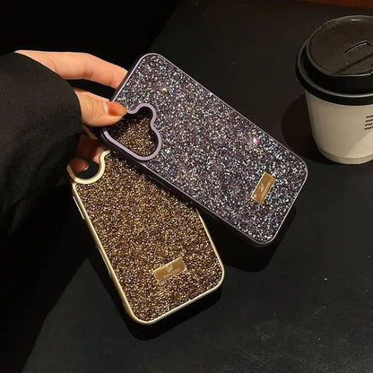 Premium Luxury Branded Rhinestone Diamond Glitter Silicone Case for  iPhone 16 Plus