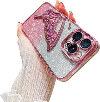 Luxury Glitter Cute Butterfly Plating Design Aesthetic iPhones cases