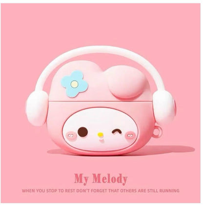 Headphone Design Silicone Cute Case Cover for Apple Airpods Pro 2 / 2nd Generation Pouch, Cases with Keychain Shockproof Protective Anti-Lost Keyring