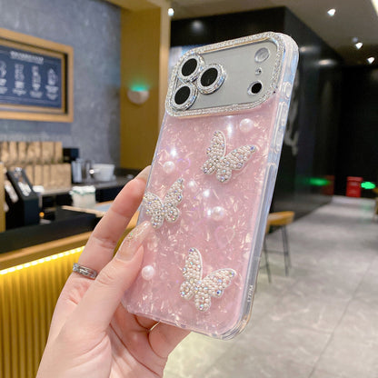 Dreamy Kitty Bow Series Case - Premium Jeweled Mirror Design with Diamond Camera Guard
