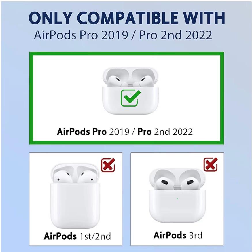 Headphone Design Silicone Cute Case Cover for Apple Airpods Pro 2 / 2nd Generation Pouch, Cases with Keychain Shockproof Protective Anti-Lost Keyring